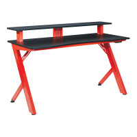 OSP Home Furnishings ARE25-RD Area51 Battlestation Gaming Desk with Matte Red Legs